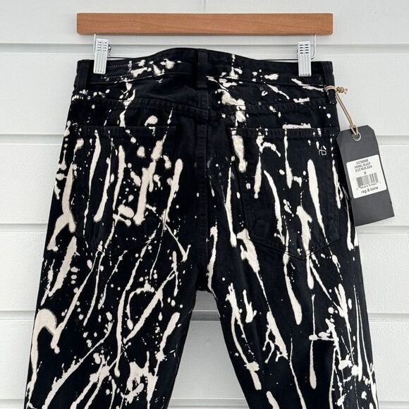 Rag & Bone Women’s Animal Black Acid Mum Jeans Style W2700M999 NWT Size 26 - Picture 6 of 11